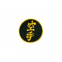 Sewn badge Karate black/gold