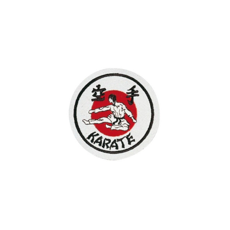 Sewn badge Karate white/red/black