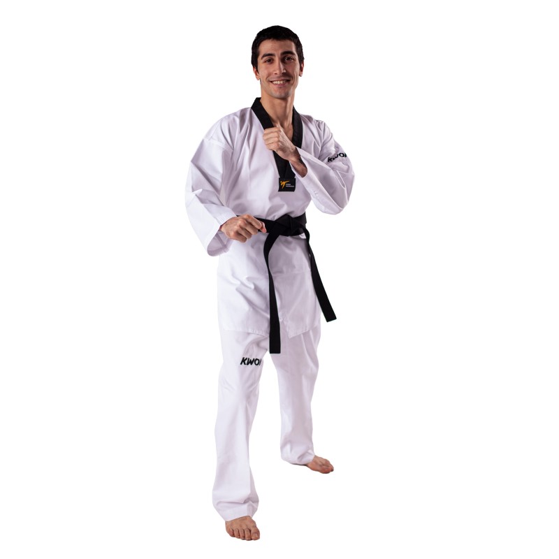 TKD kimono Victory s črnim reverjem - WT odobreno